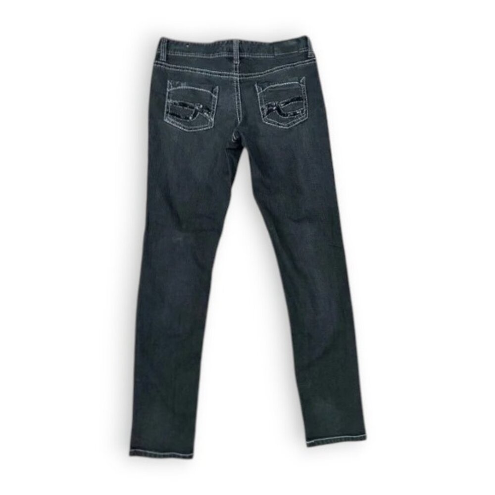 Maurices Charcoal Skinny Jeans With Embellished Pockets - Picture 2 of 4